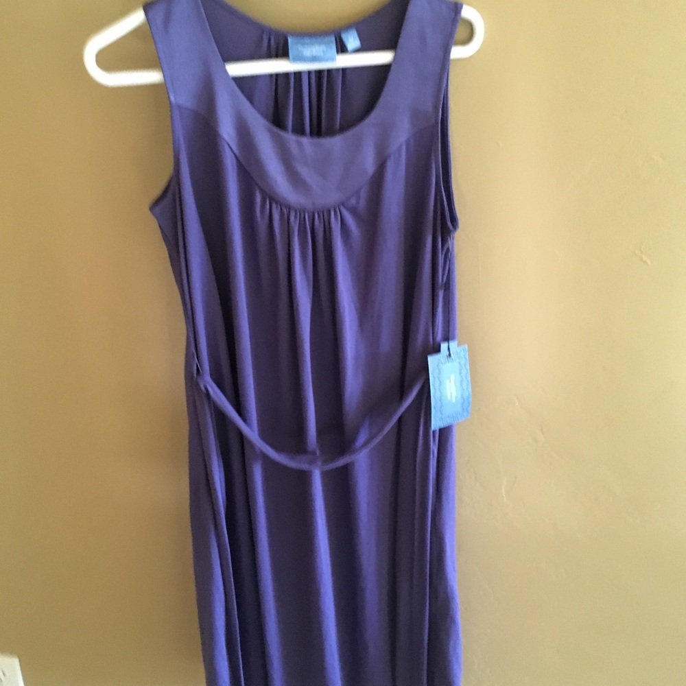 Simply Vera Wang Purple Dress Satin Yoke Med NWT